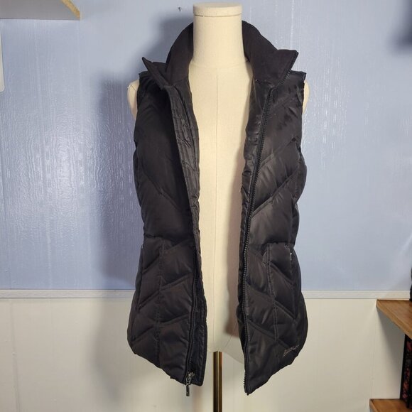 Eddie Bauer Extra Small Black Full Zip Lightweight Premium Goose Down Vest - Picture 4 of 12
